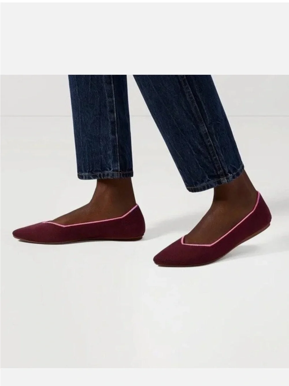 Rothy's The Point Ballet Flat Slip-On Merino Wool Currant Pink Size 9.5